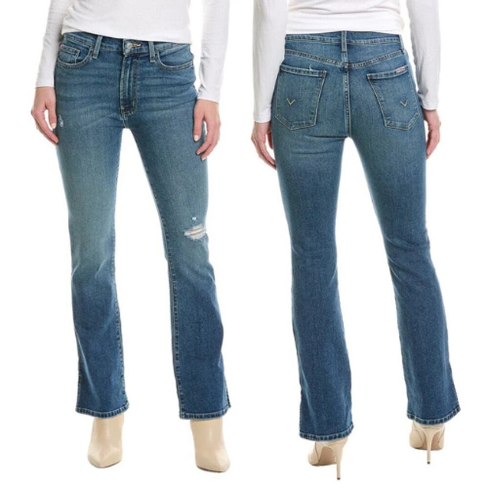 Hudson Barbara High Rise Ripped Knee Bootcut Jean Blue Medium Wash Womens Sze 31